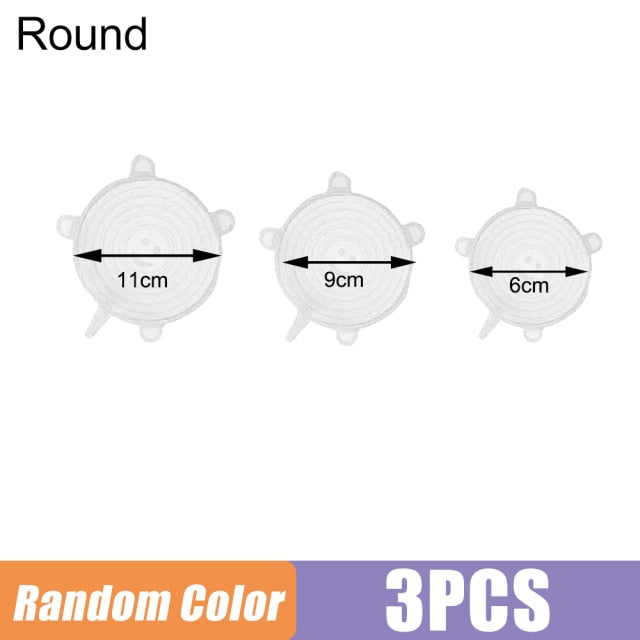 3/6/12 Pcs Food Silicone Cover Cap Universal Silicone Lids for Cookware Bowl Microwave Reusable Stretch Lids Food Wrap
