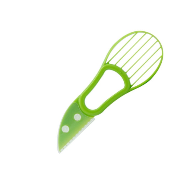 3 In 1 Avocado Slicer Shea Corer Butter Fruit Peeler Cutter Pulp Separator Plastic Knife Kitchen Vegetable Tools Kitchen Gadgets