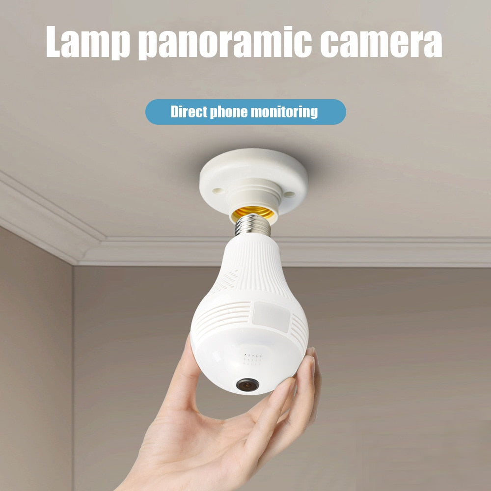 LED Bulb Camera 1080P  HD Wireless Panoramic Home Security WiFi CCTV Fisheye Lamp IP Camera 360 Degree Home Security