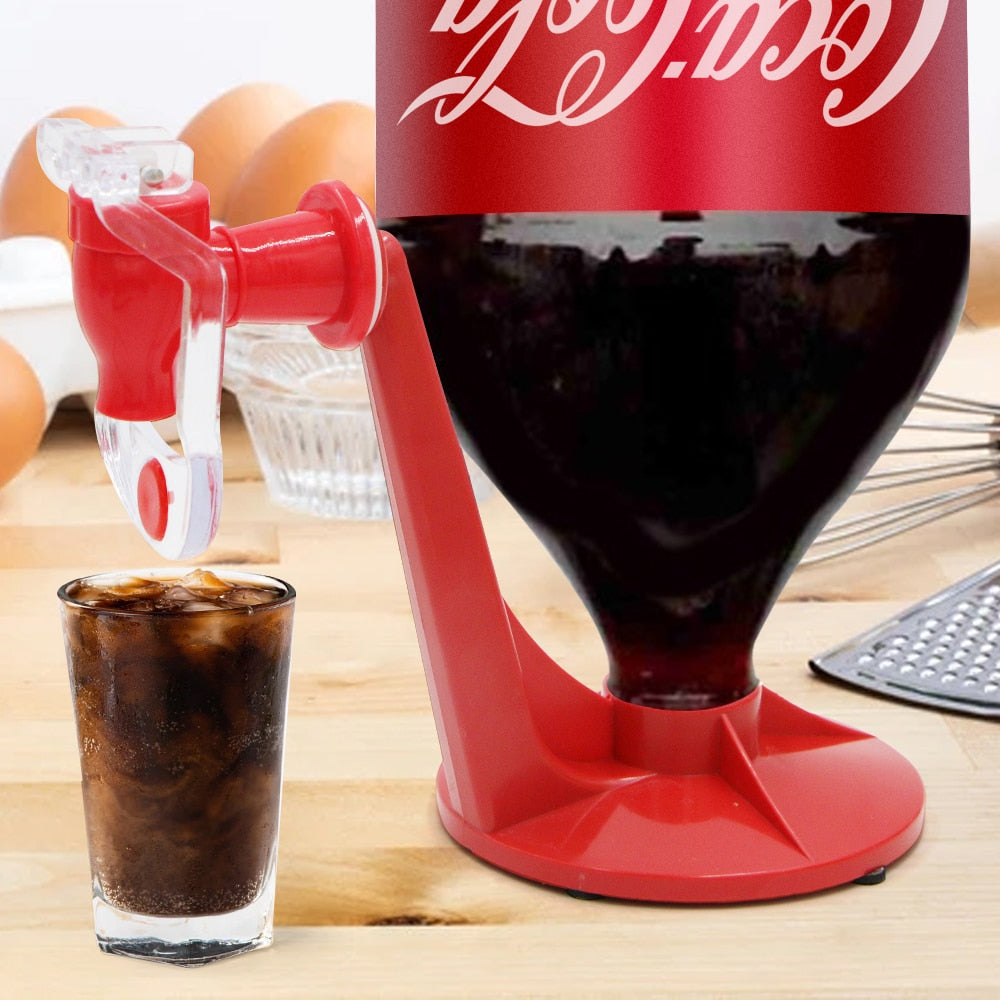 Novelty Saver Soda Beverage Dispenser Bottle Coke Upside Down Drinking Water Dispense Machine Switch for Gadget Party Home Bar