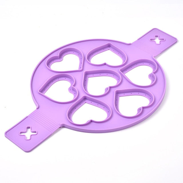 Silicone Non Stick Fantastic Seven Holes Egg Pancake Maker Ring Kitchen Baking Omelet Moulds Flip Cooker Egg Ring Egg Mold Hot