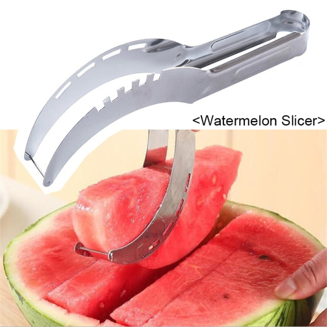 Watermelon Cutter Stainless Steel Windmill Design Cut Watermelon Kitchen Gadgets Salad Fruit Slicer Cutter Tool